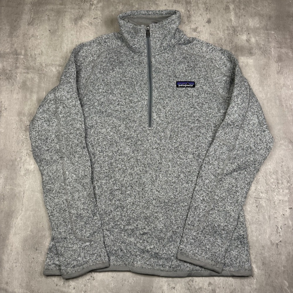 Patagonia Women's Better Sweater 1/4-Zip Fleece Pullover S Gray Flecked